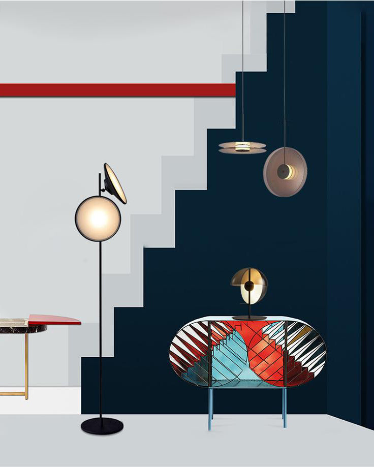 WOMO 2-bulb Moons Reading Floor Lamp-WM7076