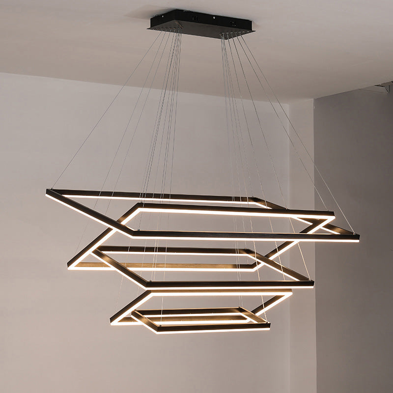 WOMO Tiered Rectangular LED Chandelier-WM2120