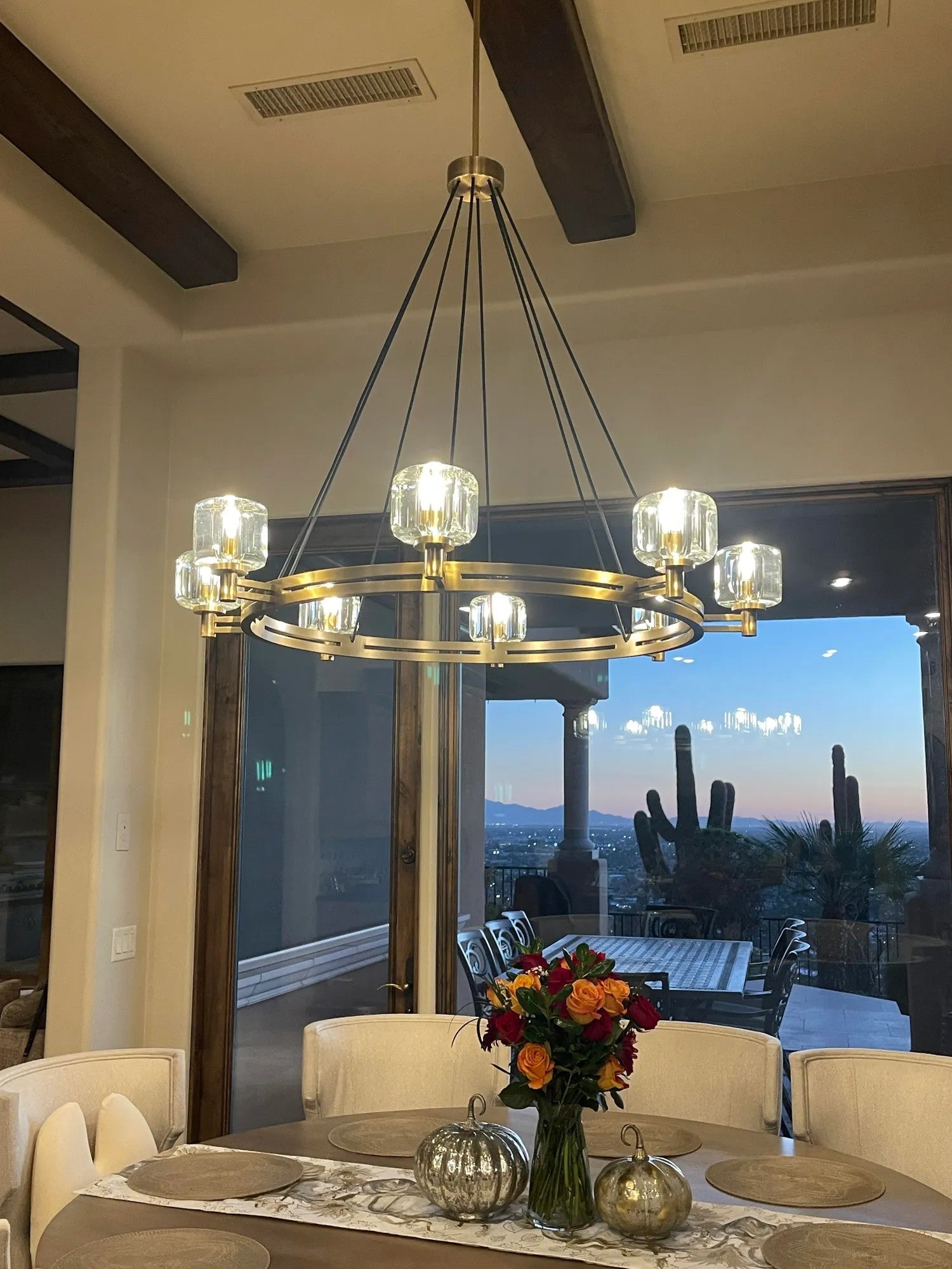 WOMO Crystal Round Candle Chandelier - Demaret