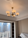 WOMO 1920s Milk Glass Chandelier-WM2301 thumbnail