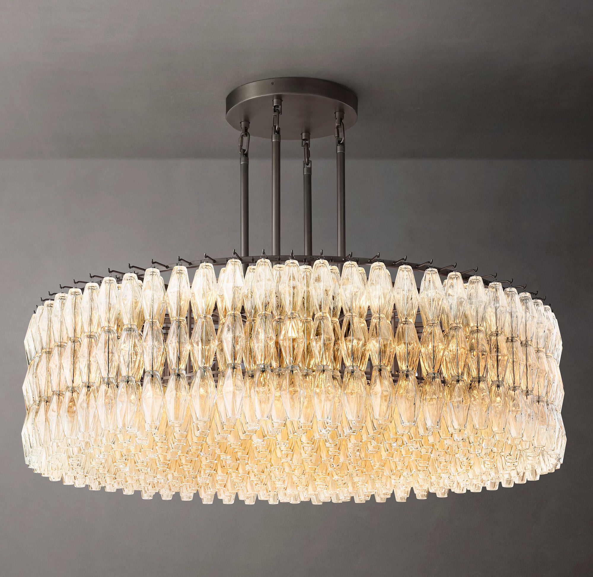 WOMO Clear Murano Glass Round Chandelier - Chiara