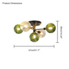 WOMO Ribbed Smoked/Green Glass Globe Ceiling Light-WM1110 thumbnail