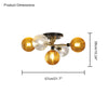 WOMO Ribbed Smoked/Green Glass Globe Ceiling Light-WM1110 thumbnail