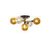 WOMO Ribbed Smoked/Green Glass Globe Ceiling Light-WM1110 thumbnail