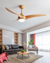WOMO 3 Wave Blade Ceiling Fan Lamp-WM5016 thumbnail