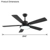 WOMO Minimal Black Ceiling Fan Lamp-WM5028 thumbnail