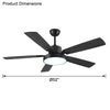 WOMO Minimal Black Ceiling Fan Lamp-WM5028 thumbnail