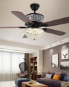 WOMO Vintage Crystal Ceiling Fan Chandelier-WM5033 thumbnail