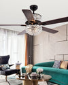 WOMO Vintage Crystal Ceiling Fan Chandelier-WM5033 thumbnail