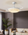 WOMO Retractable White Acrylic Ceiling Fan Lamp-WM5038 thumbnail