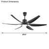 WOMO 5 Black Blade Large Ceiling Fan Lamp-WM5042 thumbnail