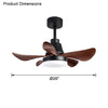 WOMO Small Modern Farmhouse Ceiling Fan Lamp-WM5044 thumbnail