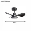 WOMO 3 Small Black Blade Ceiling Fan Lamp-WM5050 thumbnail