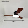 WOMO 3 Wood Blade Low Profile Ceiling Fan Lamp-WM5058 thumbnail