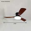 WOMO 3 Wood Blade Low Profile Ceiling Fan Lamp-WM5058 thumbnail