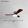 WOMO 3 Wood Blade Low Profile Ceiling Fan Lamp-WM5058 thumbnail