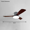 WOMO 3 Wood Blade Low Profile Ceiling Fan Lamp-WM5058 thumbnail