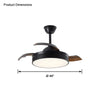 WOMO Black Retractable Ceiling Fan Lamp-WM5059 thumbnail