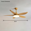 WOMO 5 Blade Contemporary Ceiling Fan Lamp-WM5061 thumbnail