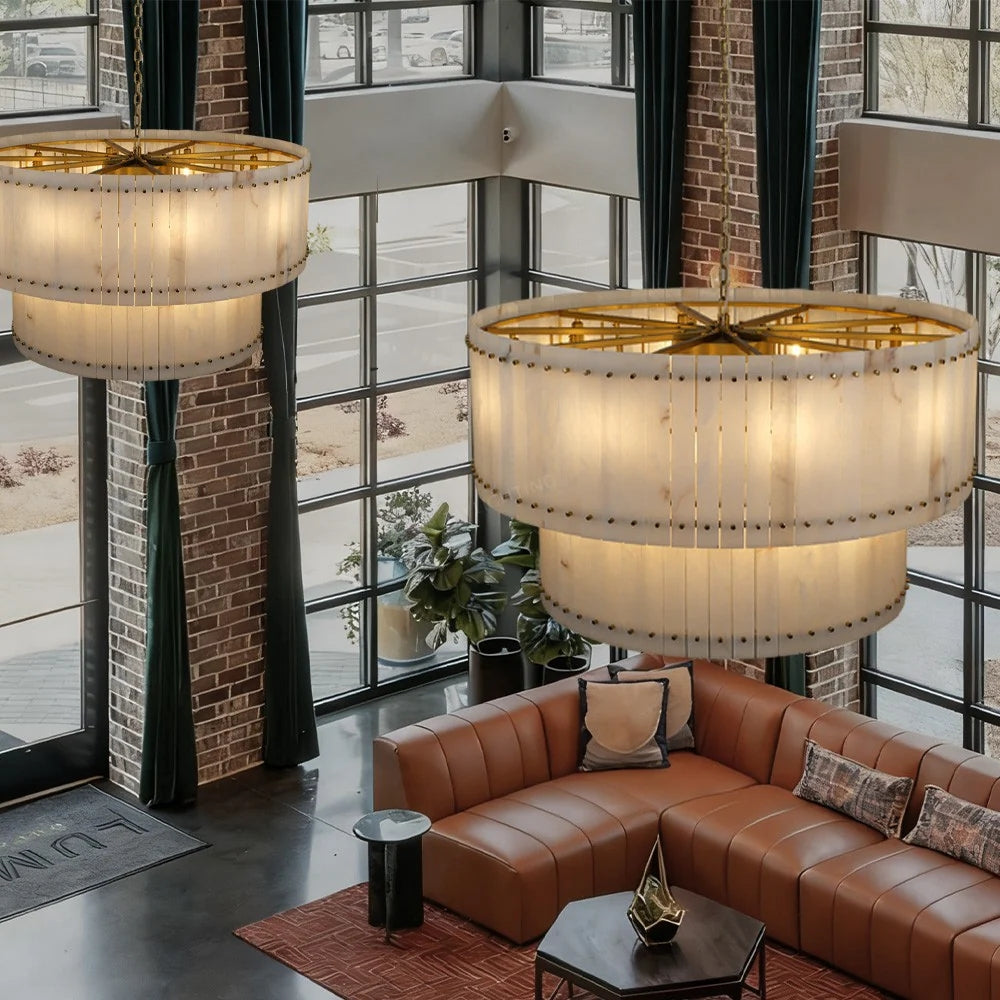 WOMO Alabaster Two-Tier Chandelier - San Marco