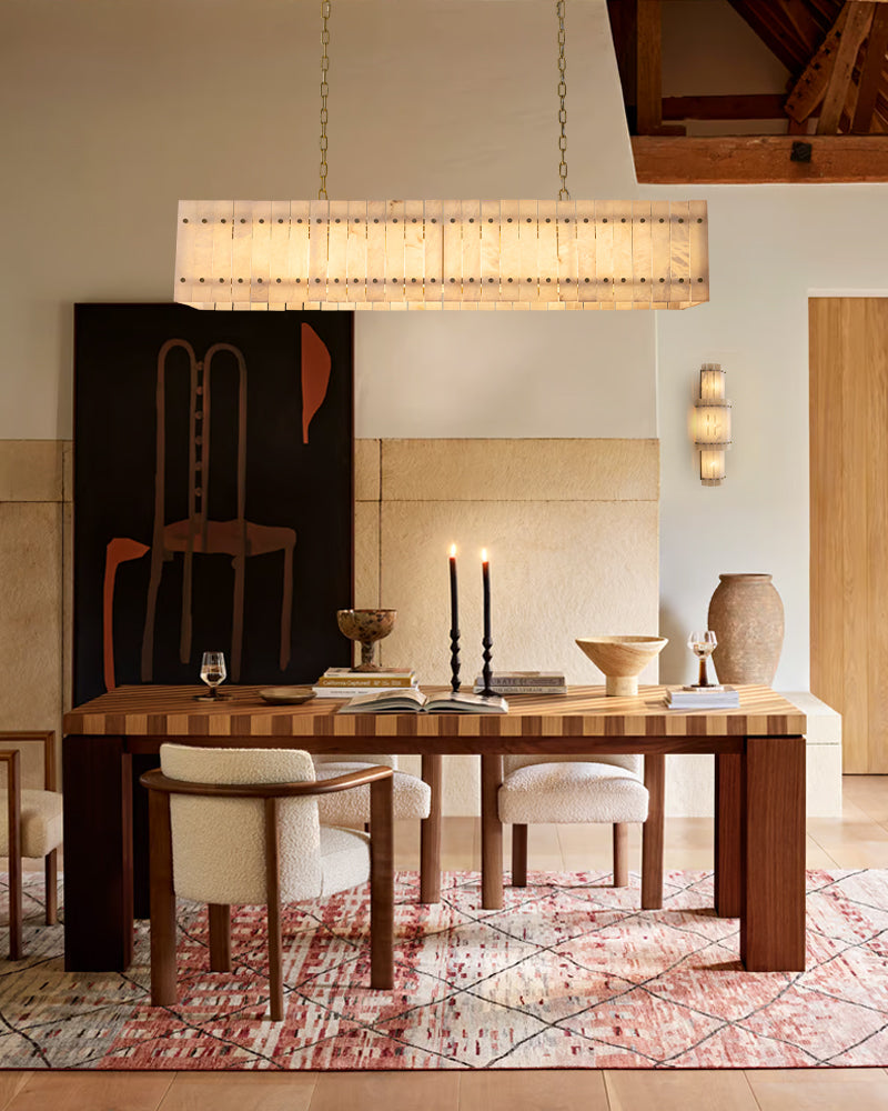 WOMO Alabaster Rectangular Chandelier - San Marco