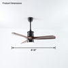 WOMO 3 Blade Black Ceiling Fan Lamp-WM5075 thumbnail