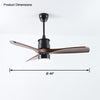WOMO 3 Blade Black Ceiling Fan Lamp-WM5075 thumbnail
