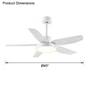 WOMO 5 Blade White Ceiling Fan Lamp-WM5083 thumbnail