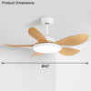 WOMO White Modern Ceiling Fan Lamp-WM5085 thumbnail