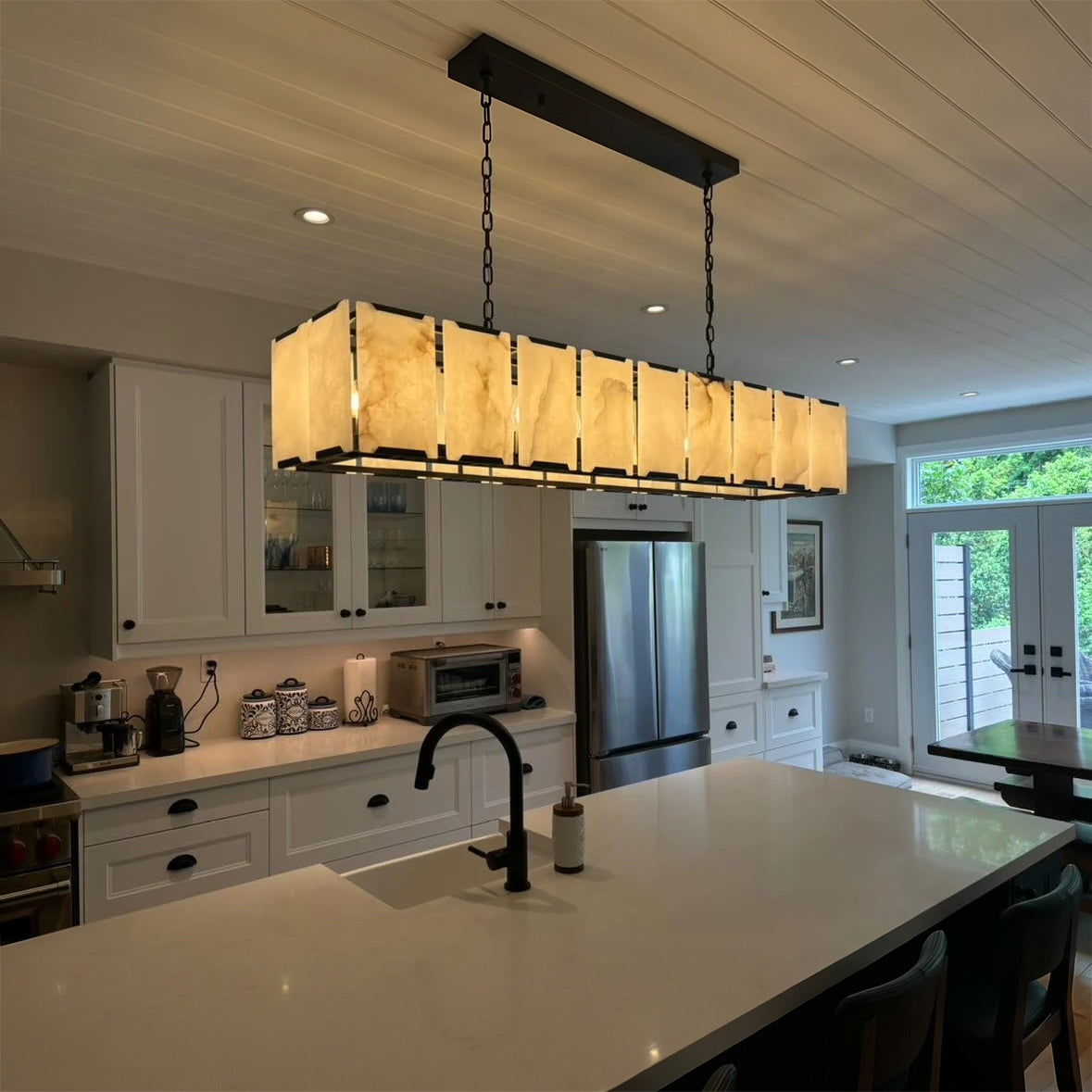 WOMO Alabaster Rectangular Chandelier – Harlow
