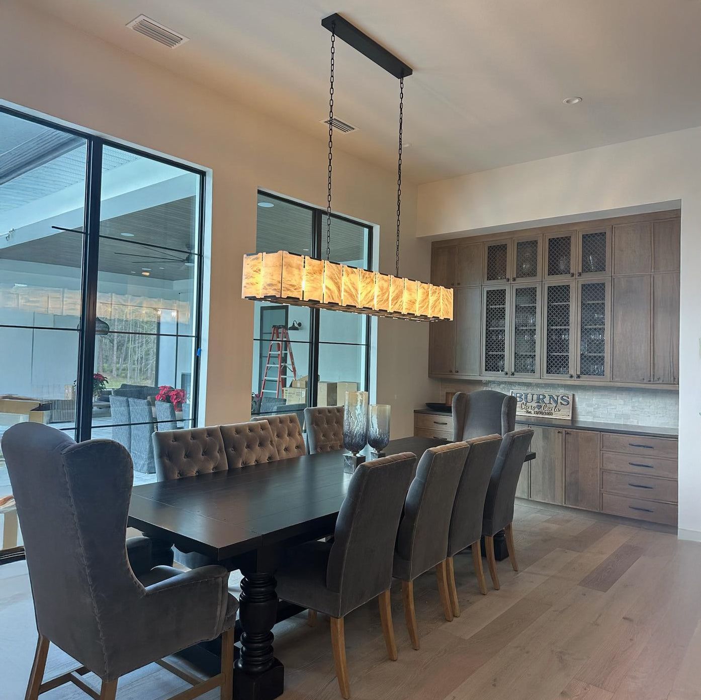 WOMO Alabaster Rectangular Chandelier – Harlow