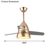 WOMO 3 Blade Tapered Ceiling Fan Lamp-WM5099 thumbnail