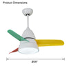 WOMO 3 Blade Tapered Ceiling Fan Lamp-WM5099 thumbnail