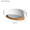 WOMO Wood Grain Asymmetrical Flush Mount Ceiling Light-WM1016 thumbnail