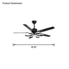 WOMO Unique Black Ceiling Fan Lamp-WM5104 thumbnail