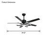 WOMO Unique Black Ceiling Fan Lamp-WM5104 thumbnail
