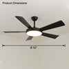 WOMO 5 Blade Mid Century Modern Ceiling Fan Lamp-WM5113 thumbnail