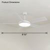 WOMO 5 Blade Mid Century Modern Ceiling Fan Lamp-WM5113 thumbnail
