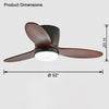 WOMO Mid Century Modern Hugger Ceiling Fan Lamp-WM5115 thumbnail