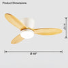 WOMO Mid Century Modern Hugger Ceiling Fan Lamp-WM5115 thumbnail