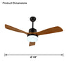 WOMO Mid Century Modern Ceiling Fan Lamp-WM5118 thumbnail