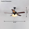 WOMO Vintage Glass Ceiling Fan Chandelier-WM5121 thumbnail