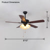 WOMO Vintage Glass Ceiling Fan Chandelier-WM5121 thumbnail