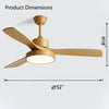 WOMO 3 Blade Modern Ceiling Fan Lamp-WM5123 thumbnail