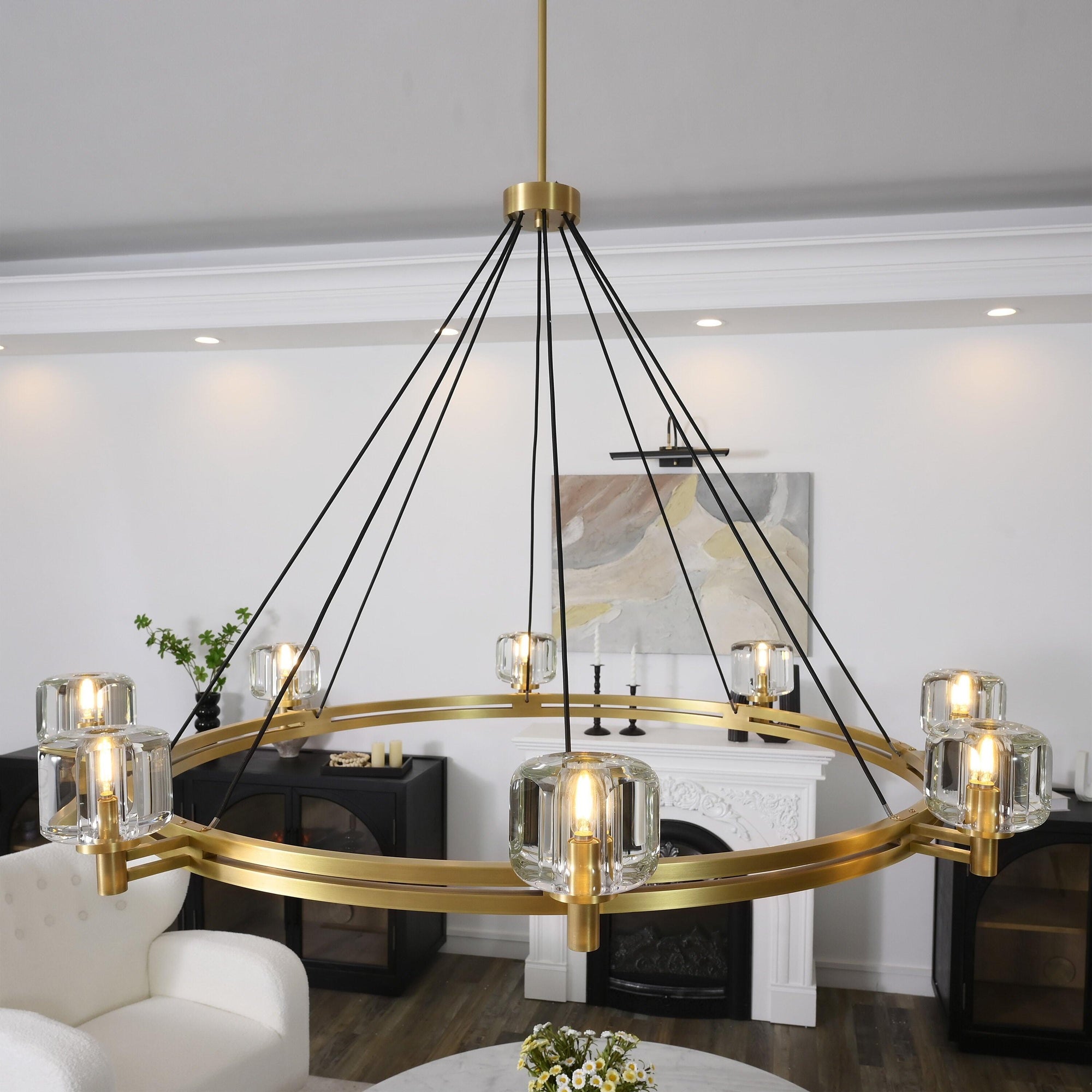 WOMO Crystal Round Candle Chandelier - Demaret