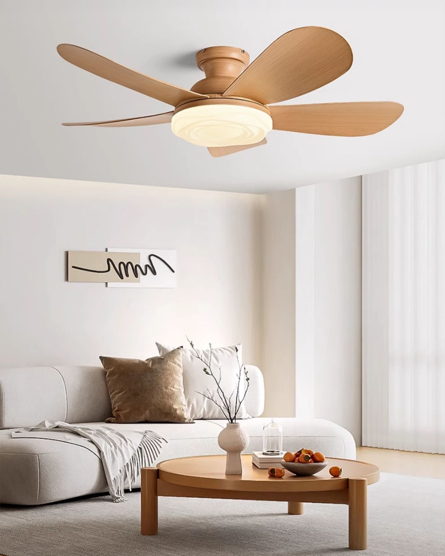 WOMO 52 inch Low Profile Ceiling Fan with Bright Light - WM5165