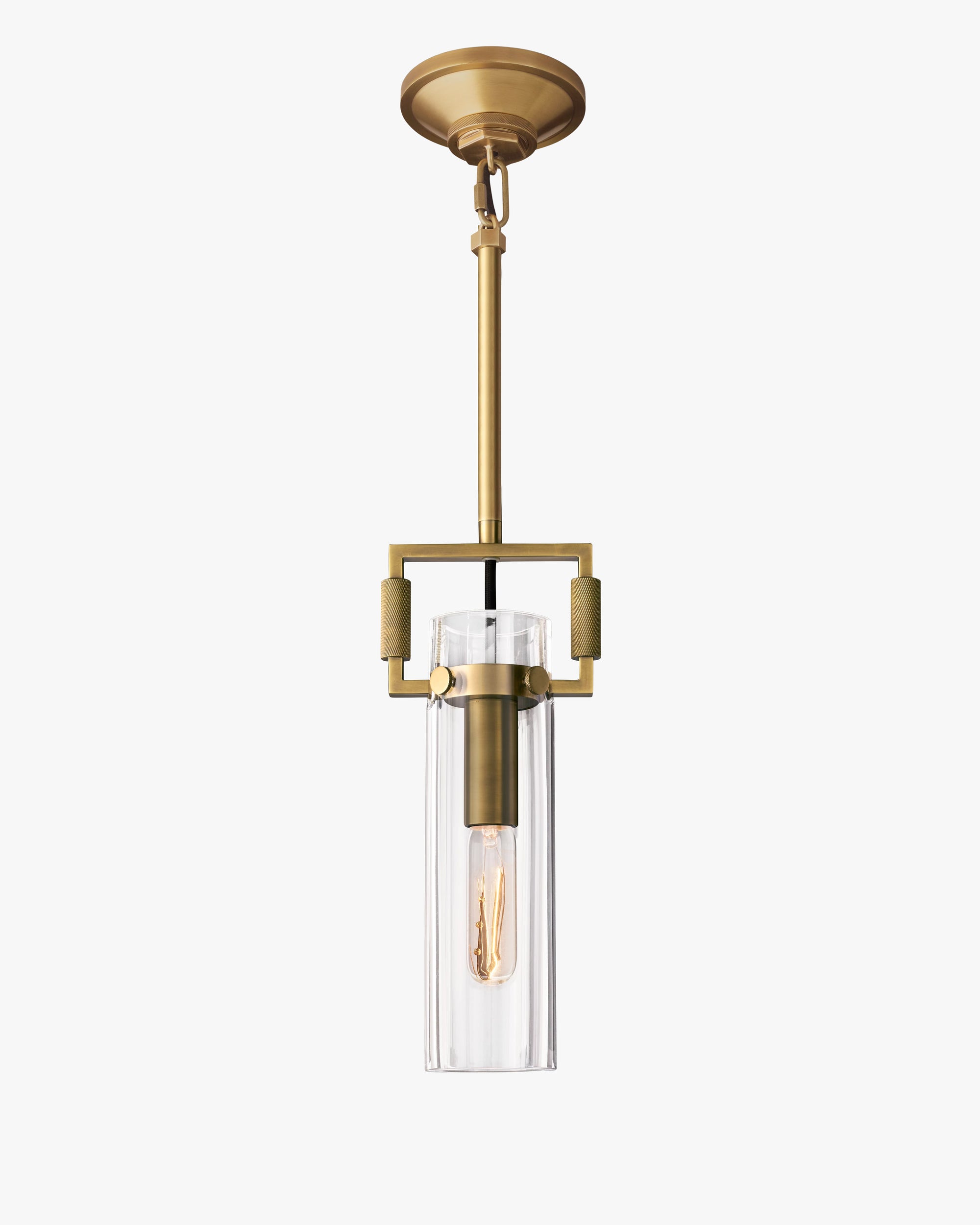 WOMO Clear Glass Cylinder Pendant Light - Machinist