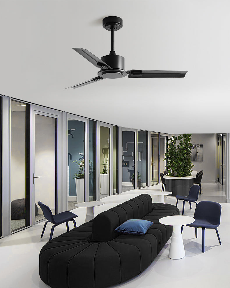 WOMO Industrial Metal Black Ceiling Fan-WM5217b
