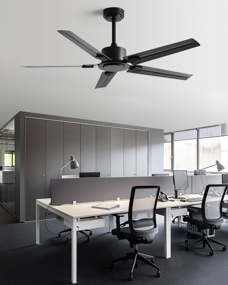 WOMO Industrial Metal Black Ceiling Fan-WM5217b
