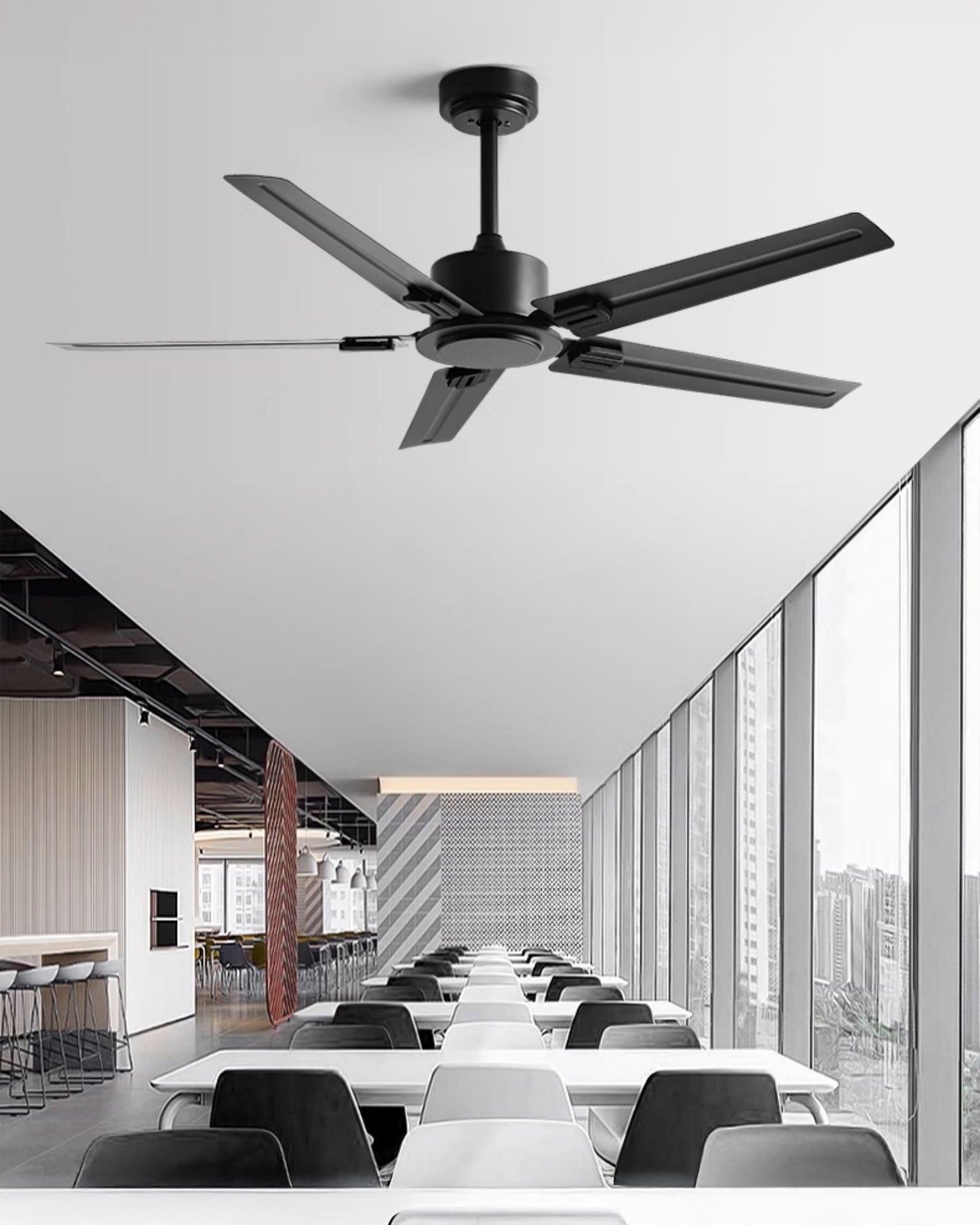 WOMO Industrial Metal Black Ceiling Fan-WM5217b